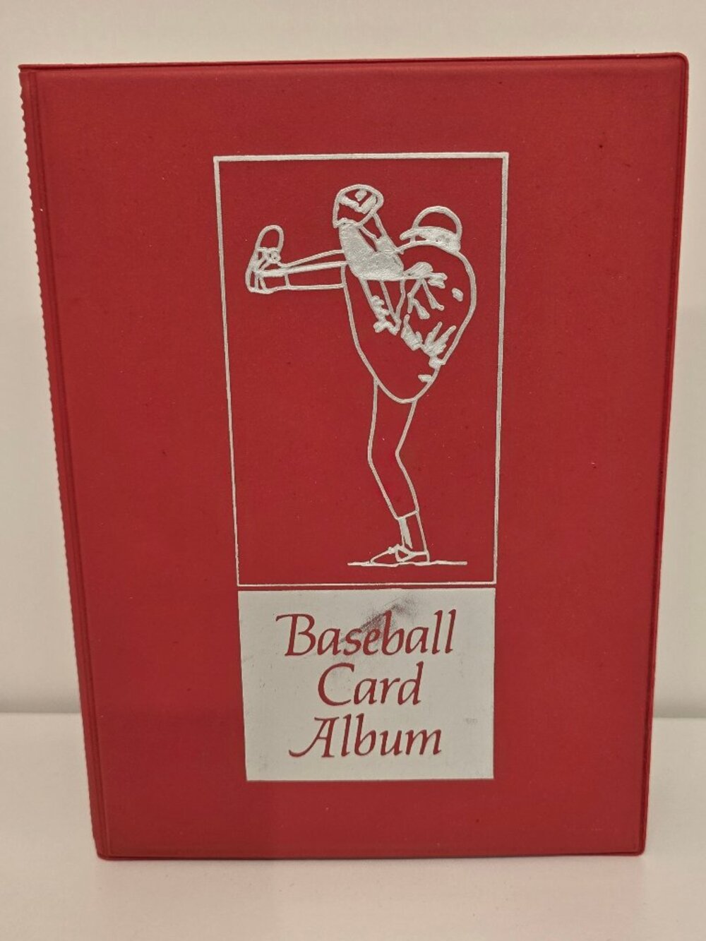 Red Baseball Trading Card Binder With 10 Built-in 4 Pocket Pages